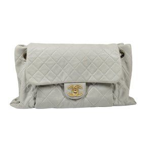 Chanel Grey Quilted Flap Bag